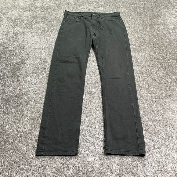 Levi's 502 Denim Jeans Mens 34x32 Washed Black Straight Leg Flat  Cotton Casual - Picture 1 of 16
